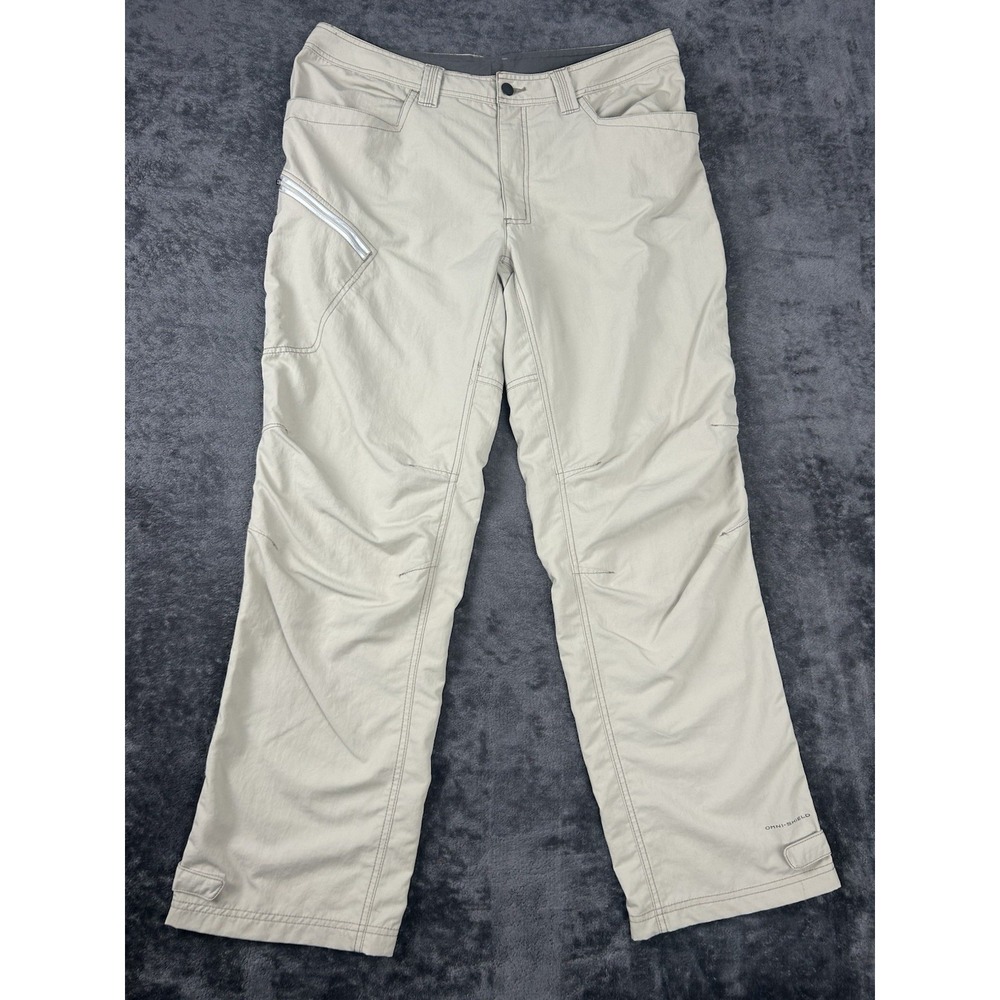Columbia Titanium Men's 36x32 Beige Utility Hiking Pants Omni-Shield Technology